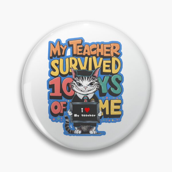Item preview, My teacher survived 100 days of me - funny cat designed and sold by Micjr.