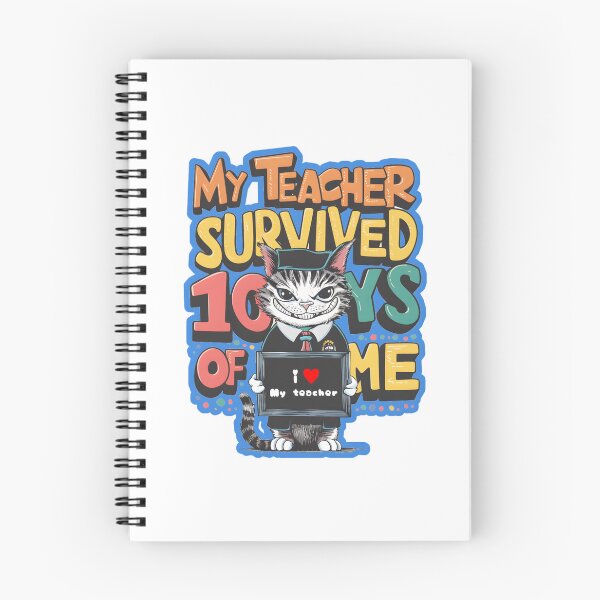 Item preview, My teacher survived 100 days of me - funny cat designed and sold by Micjr.
