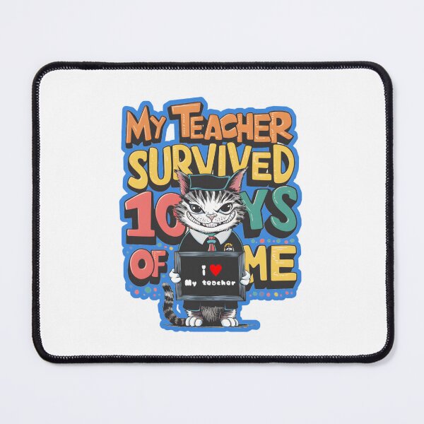 Item preview, My teacher survived 100 days of me - funny cat designed and sold by Micjr.