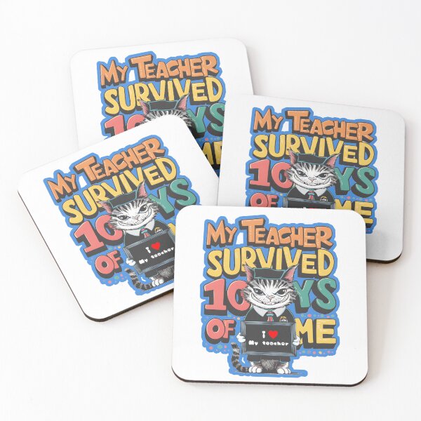 Item preview, My teacher survived 100 days of me - funny cat designed and sold by Micjr.