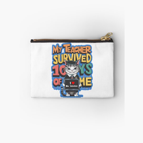 Item preview, My teacher survived 100 days of me - funny cat designed and sold by Micjr.