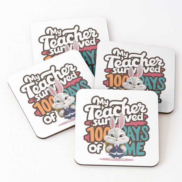 Item preview, My teacher survived 100 days of me - funny bunny designed and sold by Micjr.