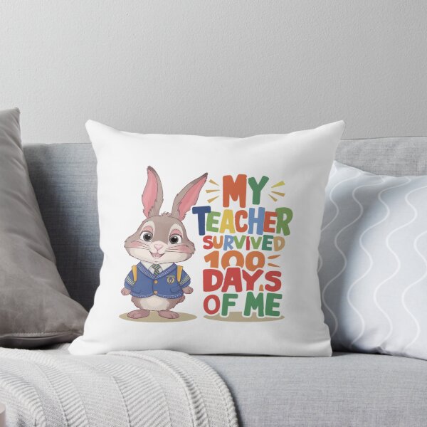 Item preview, My teacher survived 100 days of me - funny bunny designed and sold by Micjr.