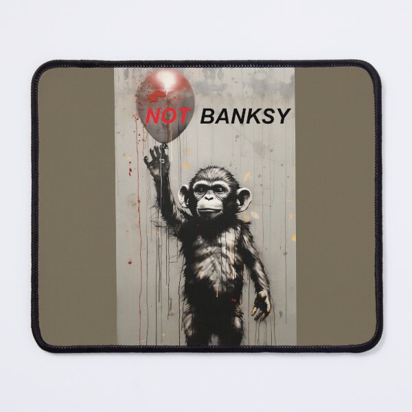 Item preview, Not Banksy Ape with Balloon designed and sold by BartHugoKnight.