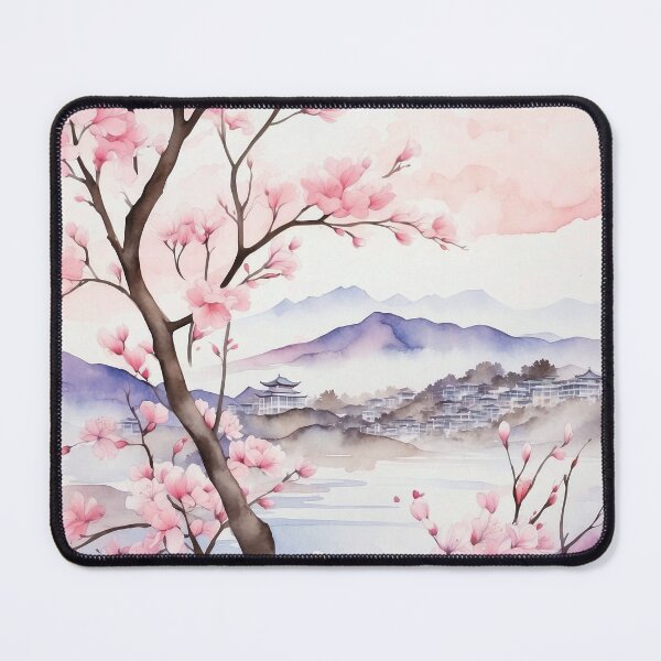 Item preview, Asian landscape with sakura blossom designed and sold by natalielaf.