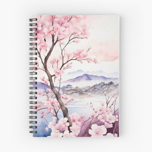 Item preview, Asian landscape with sakura blossom designed and sold by natalielaf.