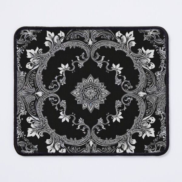 Item preview, RogerPattern - "Midnight Elegance: Black & White Bandana-Inspired Print" designed and sold by RogerPattern.