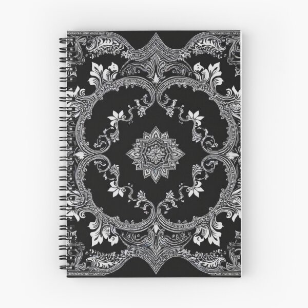 Item preview, RogerPattern - "Midnight Elegance: Black & White Bandana-Inspired Print" designed and sold by RogerPattern.