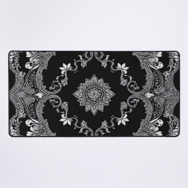 Item preview, RogerPattern - "Midnight Elegance: Black & White Bandana-Inspired Print" designed and sold by RogerPattern.