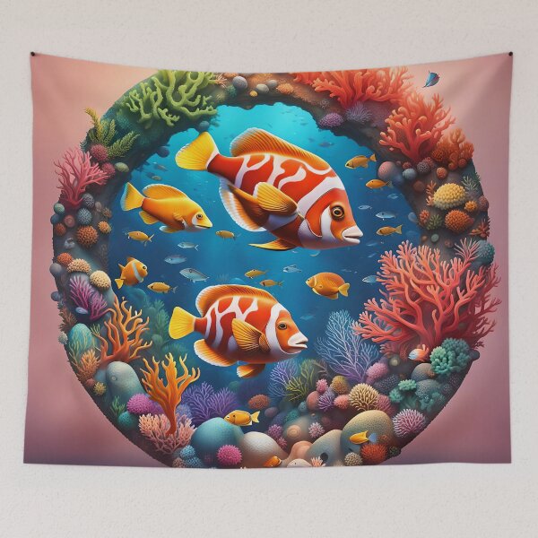 Item preview, Sphere with colourful fish and corals designed and sold by Conservation Art Emporium.