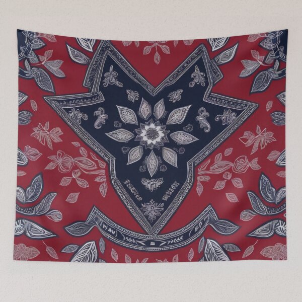 Item preview, RogerPattern - "Dynamic Fusion: Red, Blue, and White Bandana Print" designed and sold by RogerPattern.