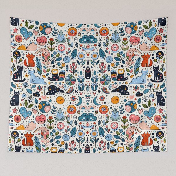 Item preview, Whimsical Nature and Celestial Animals Pattern designed and sold by FarBeyound.