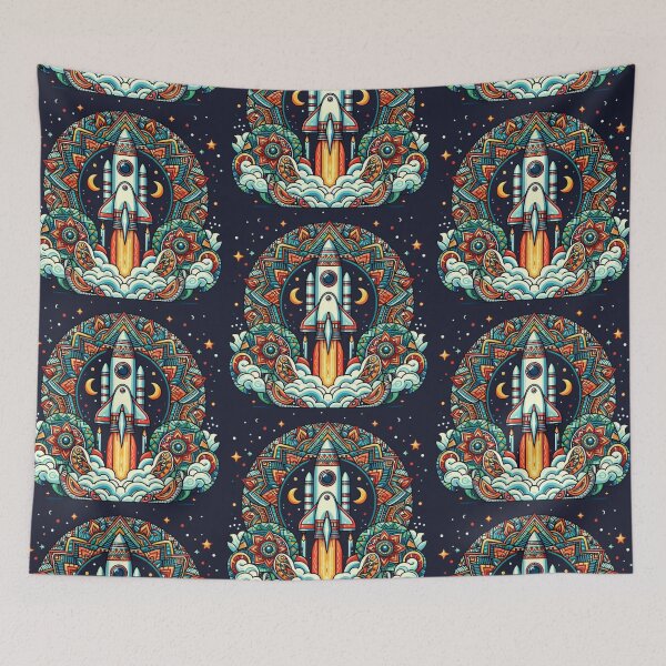 Item preview, ETHNIC PATTERNED ROCKET designed and sold by KoalaArtStudio.