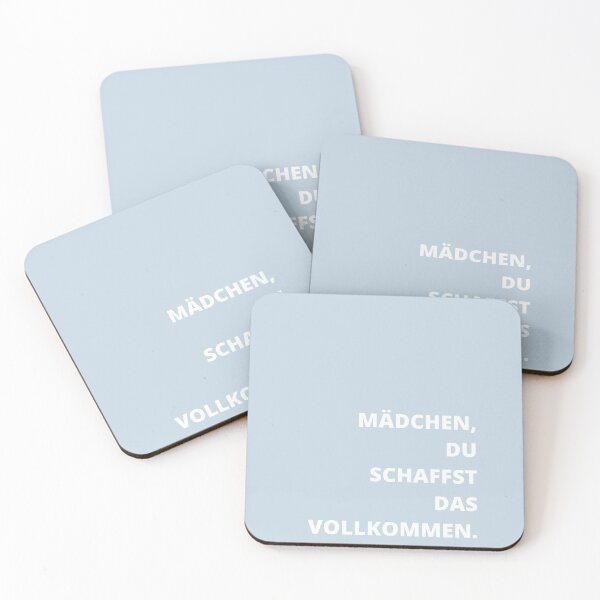 Artikelvorschau, MÄDCHEN, DU SCHAFFST DAS VOLLKOMMEN. | Pastellblauer Hintergrund entworfen und verkauft von RM-Journey.