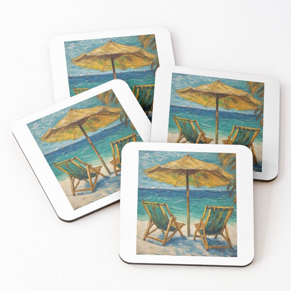 Item preview, "Two Beach Chairs and an Umbrella" designed and sold by Artisticanvas.