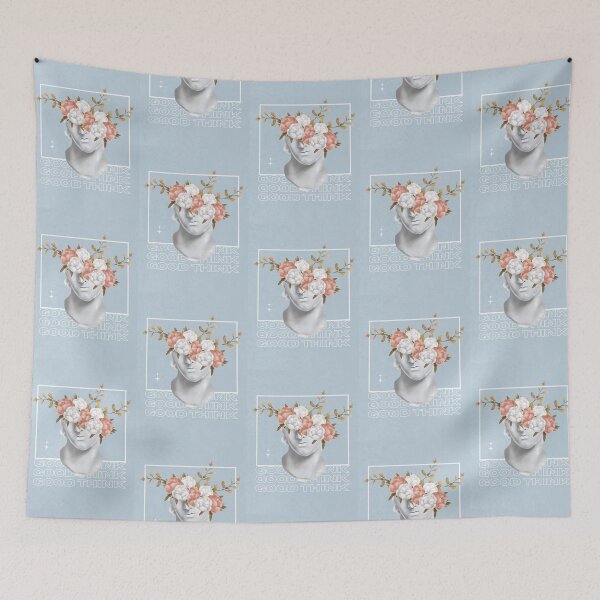 Item preview, Good Think | Sculpture Illustration | Pastel Blue Background designed and sold by RM-Journey.