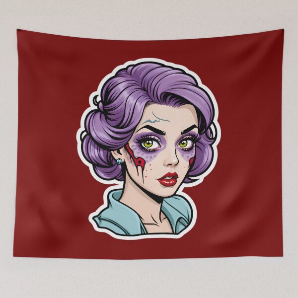 Aperçu de l'œuvre Cute Vintage Anime Zombie Pinup Girl créée et vendue par TheArtOfPat.
