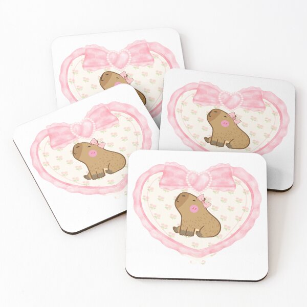 Item preview, Coquette Capybara Pink Heart  designed and sold by P3113creates.
