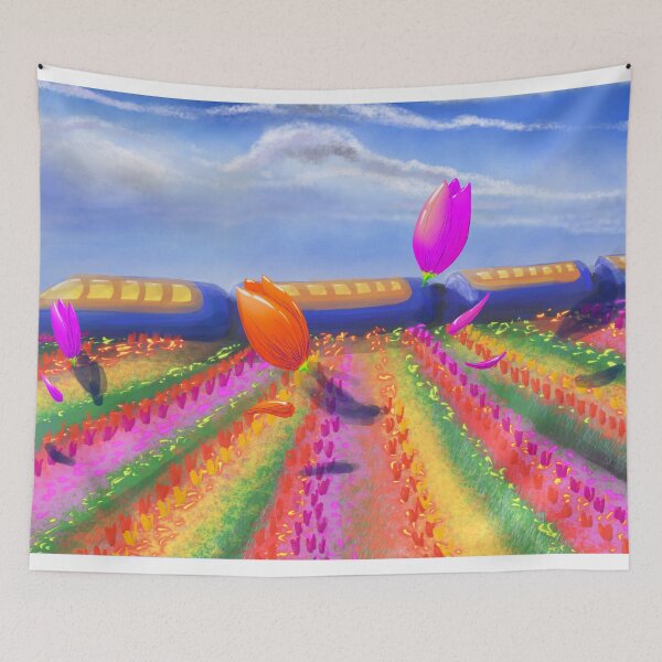Item preview, Tulip field in Netherlands designed and sold by SheepTigerArt.