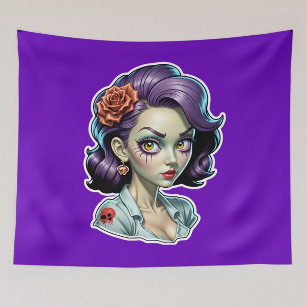 Aperçu de l'œuvre Cute Vintage Anime Zombie Pinup Girl créée et vendue par TheArtOfPat.