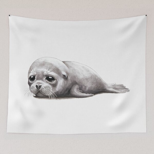 Item preview, Cute sad baby seal designed and sold by WildernessTints.