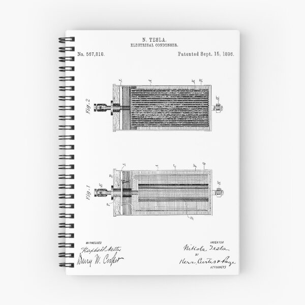 Item preview, Electrical Condenser Nikola Tesla Patent White Background designed and sold by Peek-Designs.