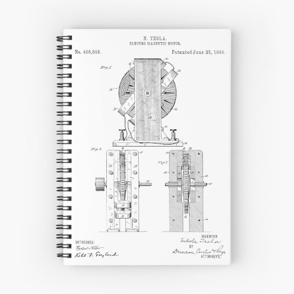 Item preview, Electro Magnetic Motor Tesla Patent White Background designed and sold by Peek-Designs.