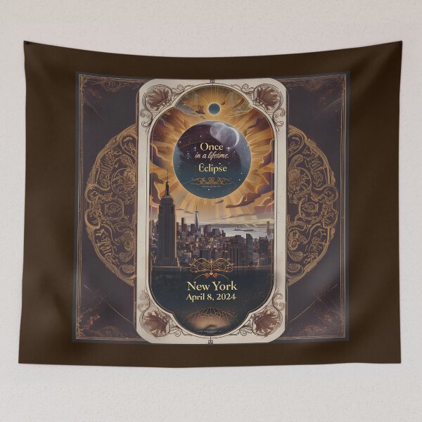 Item preview, NY 2024 Eclipse: Celestial Event Commemorative Poster designed and sold by David Balzen.
