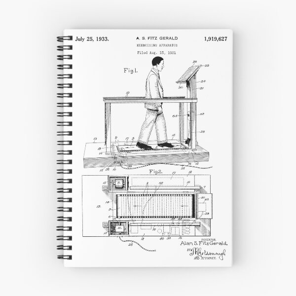 Item preview, Exercising Machine 1933 Vintage Patent White Background designed and sold by Peek-Designs.