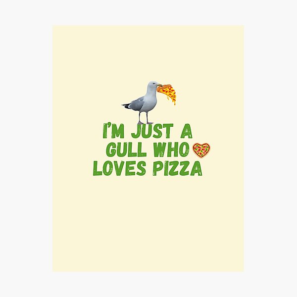 Item preview, I'm Just a Gull Who Loves Pizza - Gavin the Gull t-shirt designed and sold by MyriadLifePhoto.