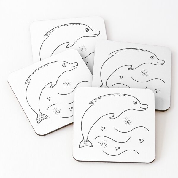 Item preview, Cute black line dolphin designed and sold by OM-lova.