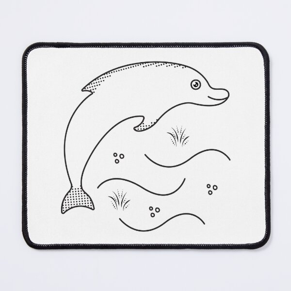 Item preview, Cute black line dolphin designed and sold by OM-lova.