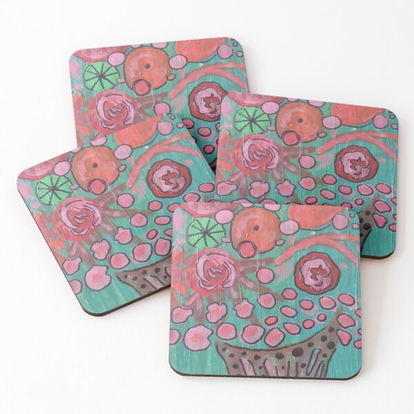 Item preview, Floral on green background  designed and sold by ArtbyColleen.