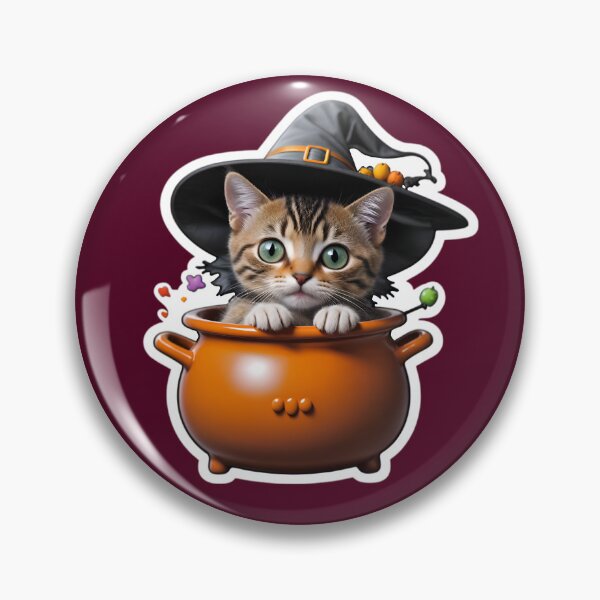 Artikelvorschau, Cute Kitty Cat Witch In A Pot entworfen und verkauft von TheArtOfPat.