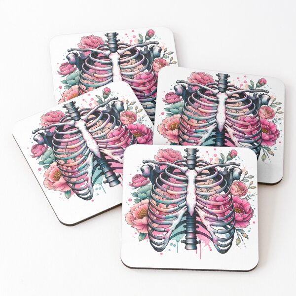 Item preview, Skeleton Rib Bones Flowers Ribcake Floral Scary deign designed and sold by myrll.