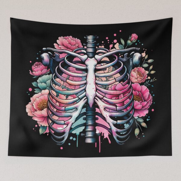 Item preview, Skeleton Rib Bones Flowers Ribcake Floral Scary deign designed and sold by myrll.