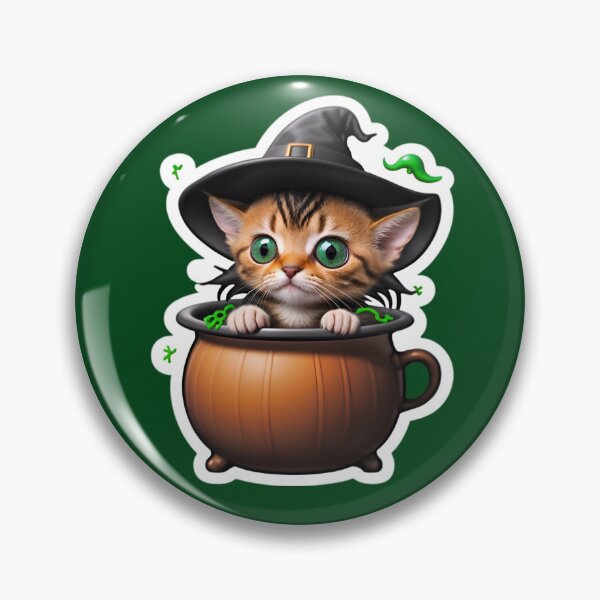 Artikelvorschau, Cute Kitty Cat Witch In A Pot entworfen und verkauft von TheArtOfPat.