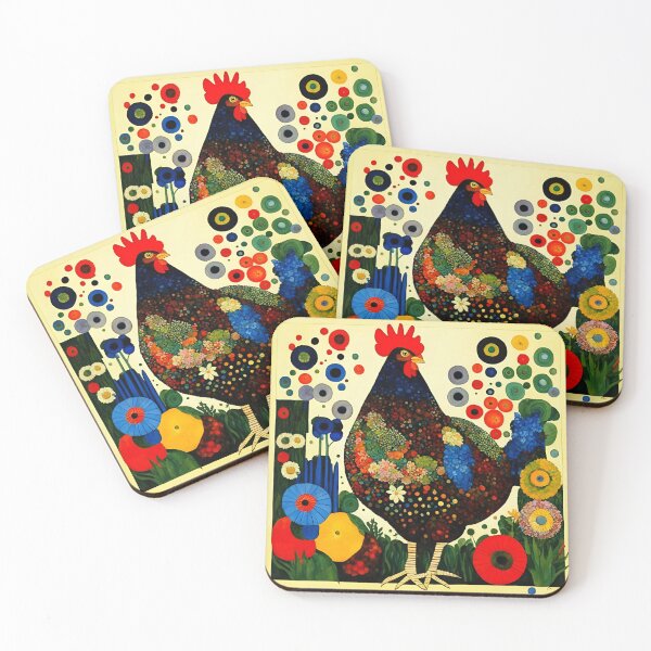 Item preview, Cute rooster among flowers and vegetables in the garden. designed and sold by Natalia-Vlad.