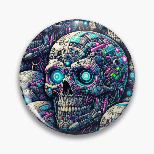 Item preview, Cyberpunk Skulls Pattern Print designed and sold by PinUpPizzazz.