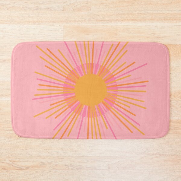 Item preview, Mid Century Modern Minimalist Sunburst Retro Sun Pink Orange Mustard Yellow designed and sold by kierkegaard.