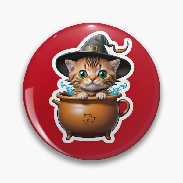 Artikelvorschau, Cute Kitty Cat Witch In A Pot entworfen und verkauft von TheArtOfPat.