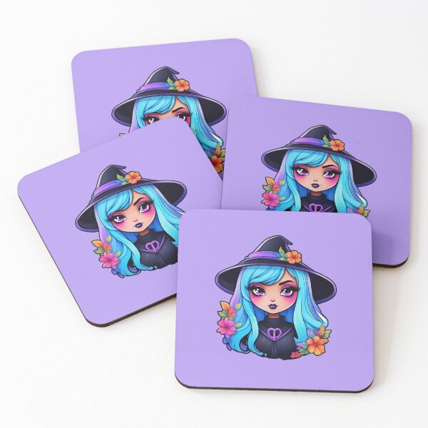 Item preview, cute kawaii witch with blue hair designed and sold by Cosmicreations1.