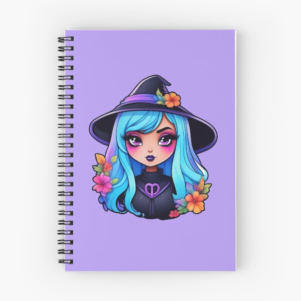 Item preview, cute kawaii witch with blue hair designed and sold by Cosmicreations1.