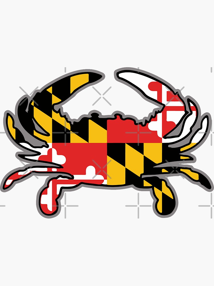 &ldquo;Maryland Flag Crab&rdquo; Sticker by MayhemDesigns | Redbubble