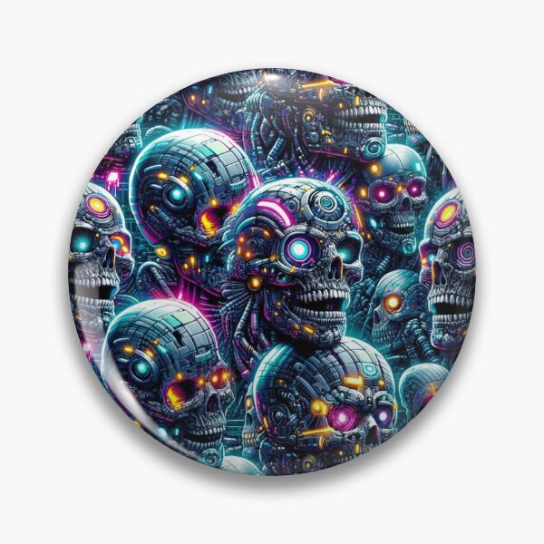 Item preview, Cyberpunk Skulls Pattern Print designed and sold by PinUpPizzazz.
