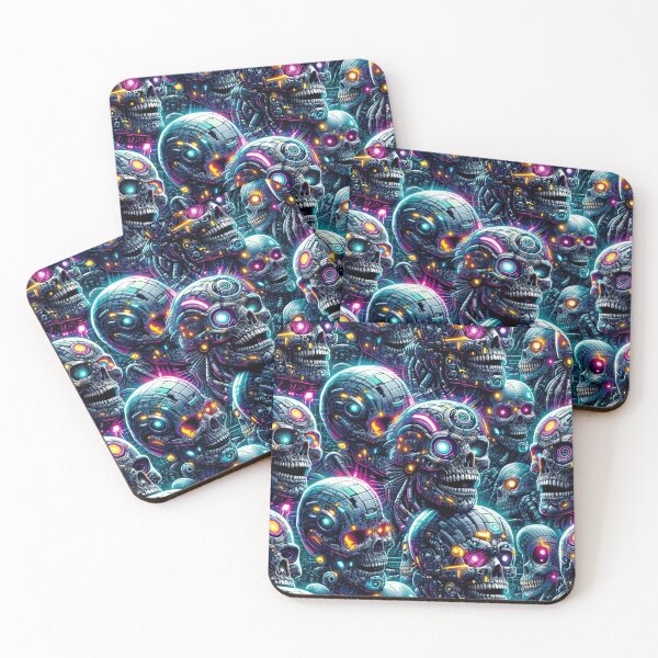 Item preview, Cyberpunk Skulls Pattern Print designed and sold by PinUpPizzazz.
