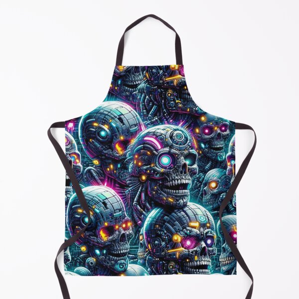 Item preview, Cyberpunk Skulls Pattern Print designed and sold by PinUpPizzazz.
