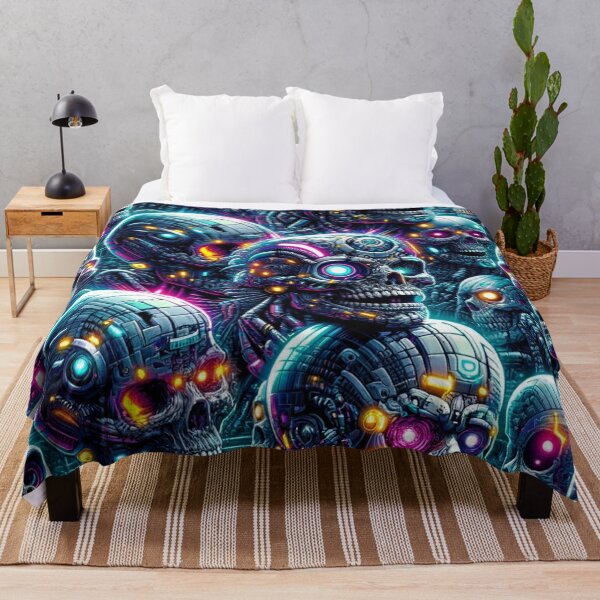 Item preview, Cyberpunk Skulls Pattern Print designed and sold by PinUpPizzazz.