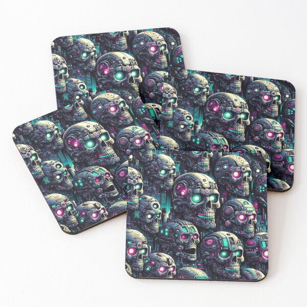 Item preview, Cyberpunk Skulls Pattern Print designed and sold by PinUpPizzazz.