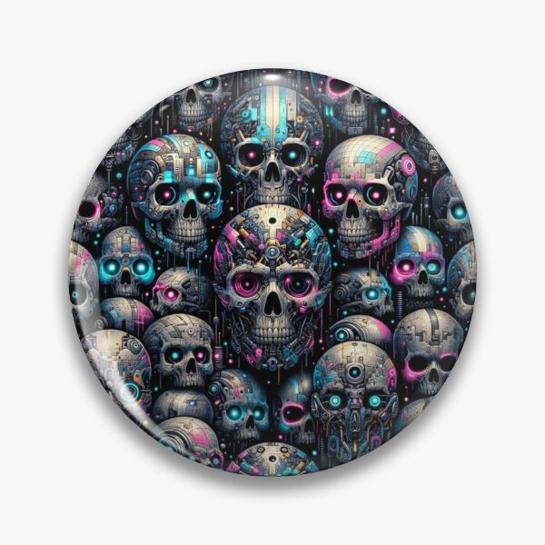 Item preview, Cyberpunk Skulls Pattern Prints designed and sold by PinUpPizzazz.